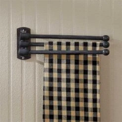 Alternative view of 3 Prong Wood Towel Rack - Black