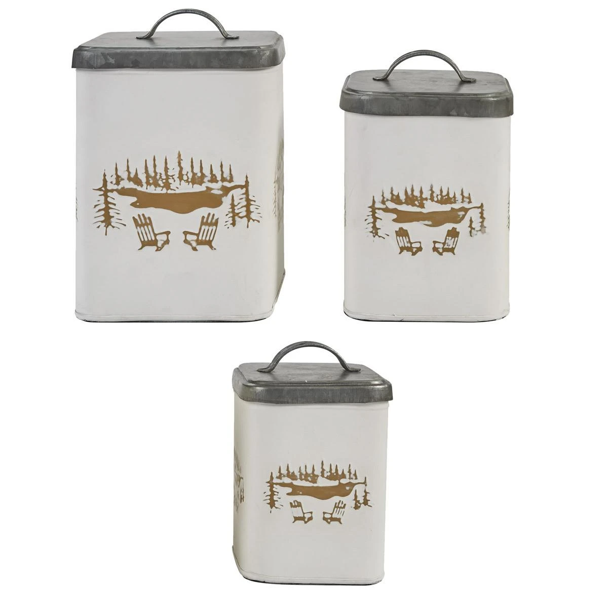 Adirondack Canisters - Set Of 3 1 Adirondack Canisters - Set Of 3