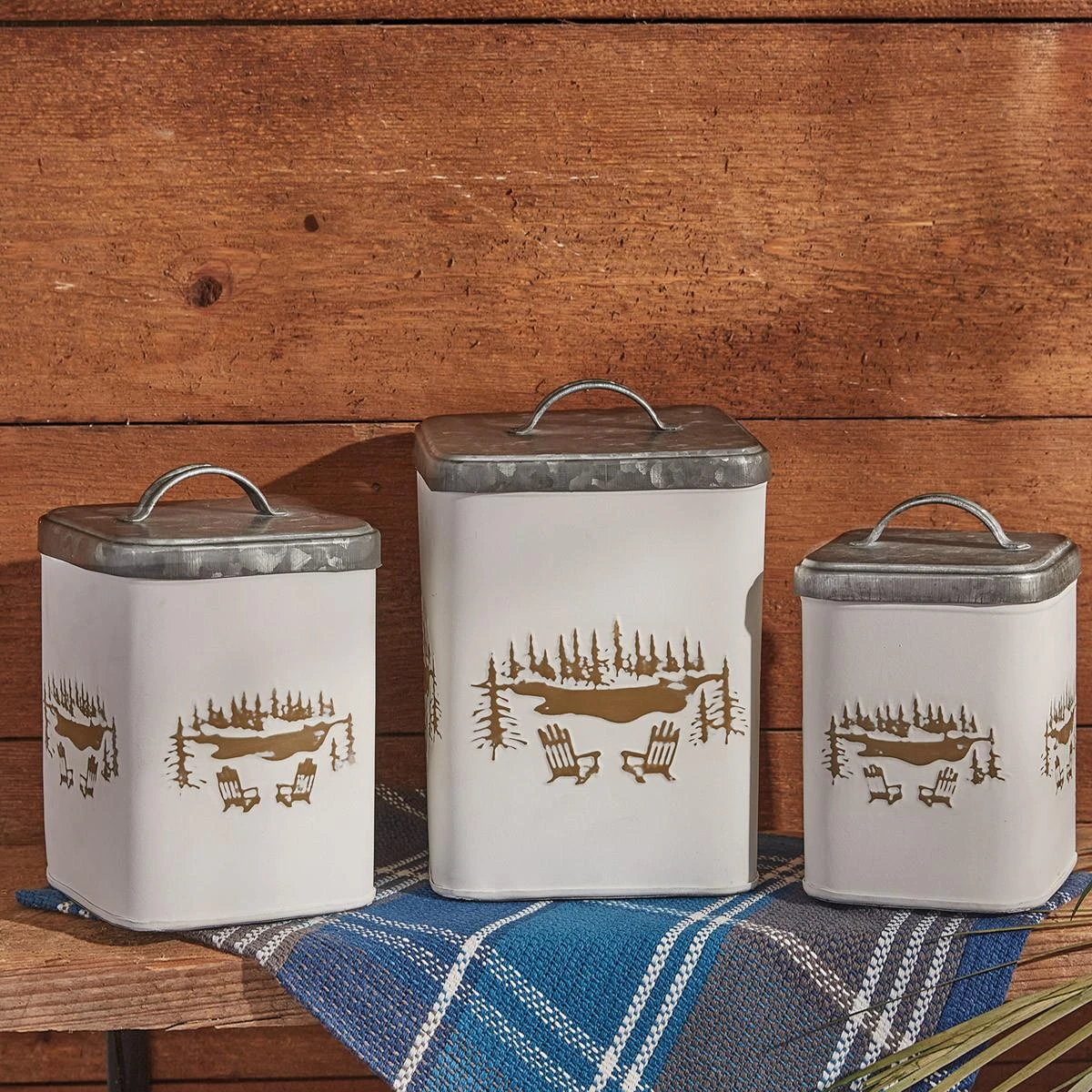 Adirondack Canisters - Set Of 3 2 Adirondack Canisters - Set Of 3 - Image 2