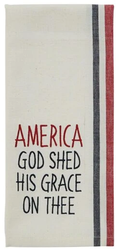 America God Shed His Grace Dishtowels - Set Of 2