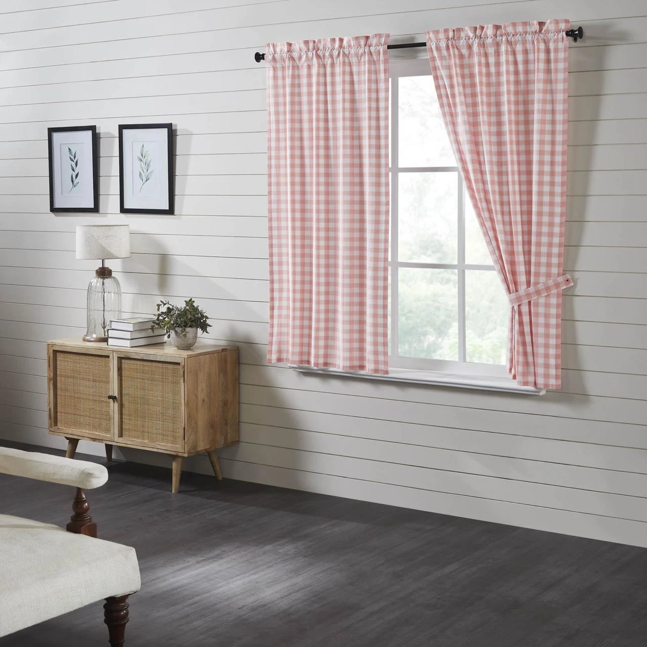 Annie Buffalo Check Coral Panels - 72x63 3 Annie Buffalo Check Coral Panels - 72x63 - Image 3