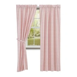 Annie Buffalo Check Coral Panels - 80x84