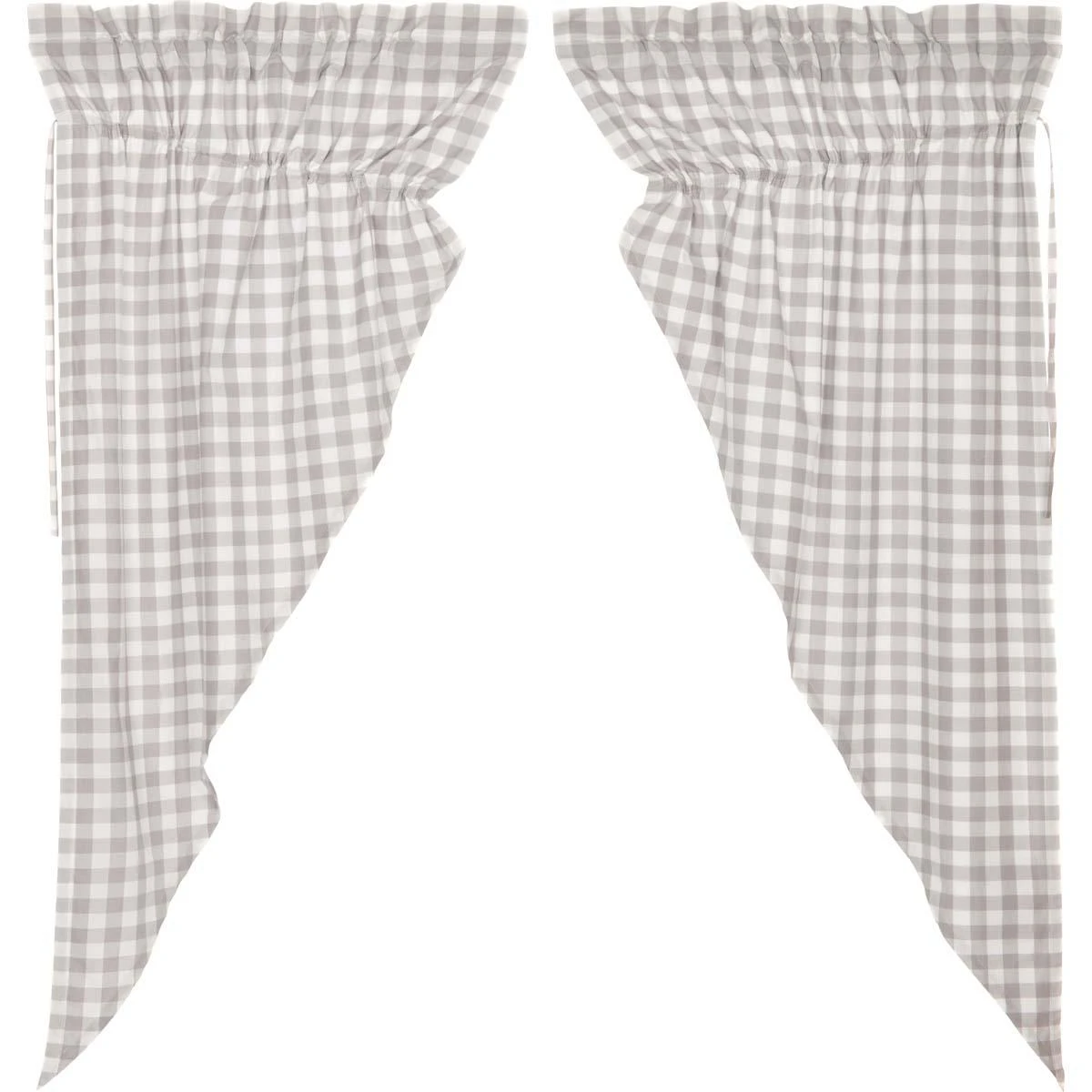 Annie Buffalo Check Grey Prairie Gathered Curtains - 72x63 2 Annie Buffalo Check Grey Prairie Gathered Curtains - 72x63 - Image 2