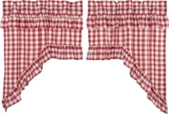 Alternative view of Annie Buffalo Check Red Swags - Ruffled 72x36