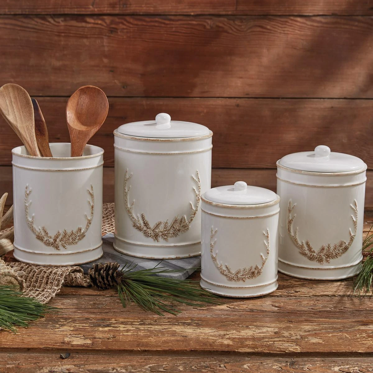 Antler Ceramics Canisters - Set Of 3 2 Antler Ceramics Canisters - Set Of 3 - Image 2