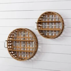 Alternative view of Bamboo & Metal Shelf - Set Of 2