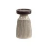 Beige & Brown Candle Holder - Pillar 7.5"