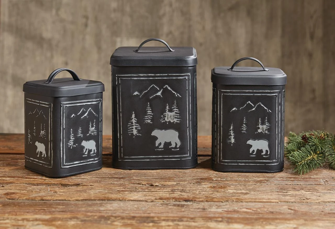 Black Bear Canisters - Set Of 3 2 Black Bear Canisters - Set Of 3 - Image 2