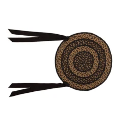 Black & Tan Jute Chair Pads - Set Of 6