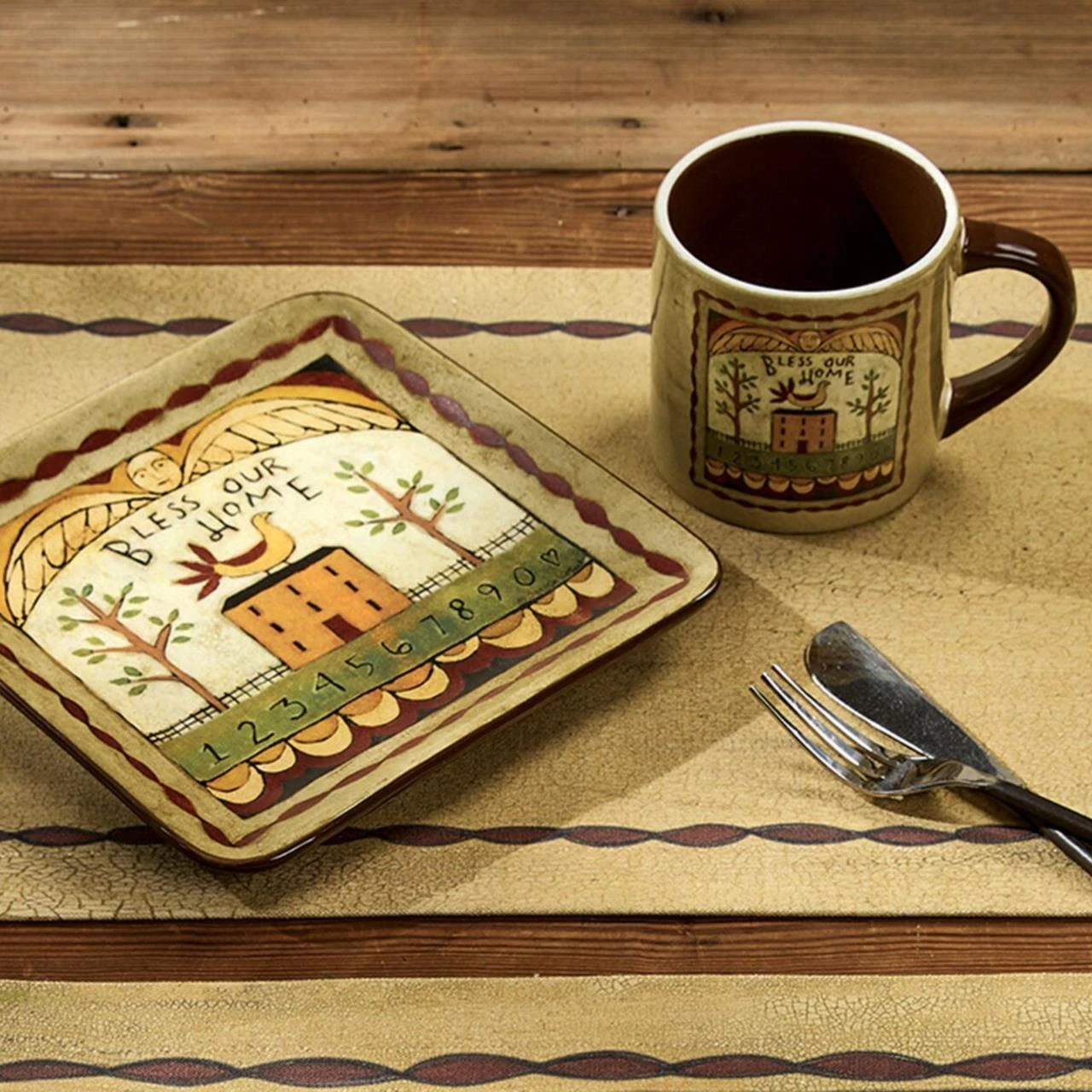 Bless Our Home Salad Plates - Set Of 4 2 Bless Our Home Salad Plates - Set Of 4 - Image 2