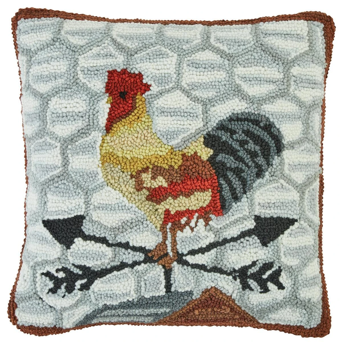 Break Of Day Hooked Pillow - 18x18 1 Break Of Day Hooked Pillow - 18x18