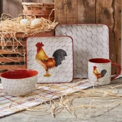 Alternative view of Break Of Day Rooster Dinner Plates - Set Of 4