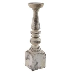 Brighton Wood Candle Holder - Whitewashed 18"