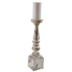 Alternative view of Brighton Wood Candle Holder - Whitewashed 18"