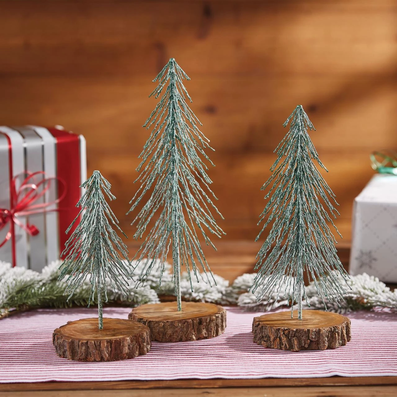 Brush Tree With Wood Base - Medium 2 Brush Tree With Wood Base - Medium - Image 2