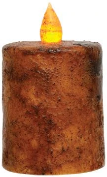 Burnt Primitive Mustard Timer Candle - 2.5x3 Pillar