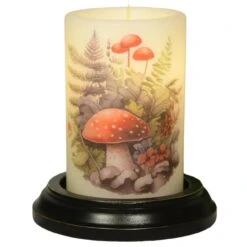 Candle Sleeve - Crimson Capped Mushrooms