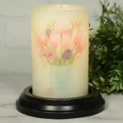 Alternative view of Candle Sleeve - Cut Tulip Bouquet Vanilla