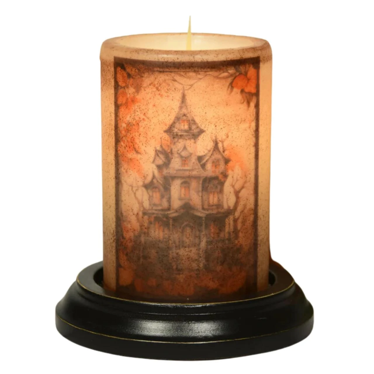 Candle Sleeve - Spooky Fall Mansion Brown Sugar 1 Candle Sleeve - Spooky Fall Mansion Brown Sugar