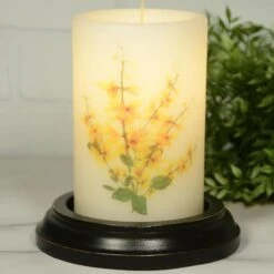 Alternative view of Candle Sleeve - Yellow Forsythia Bouquet Vanilla