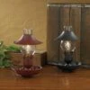 Chamberstick Lamp With 9" Shade - Red