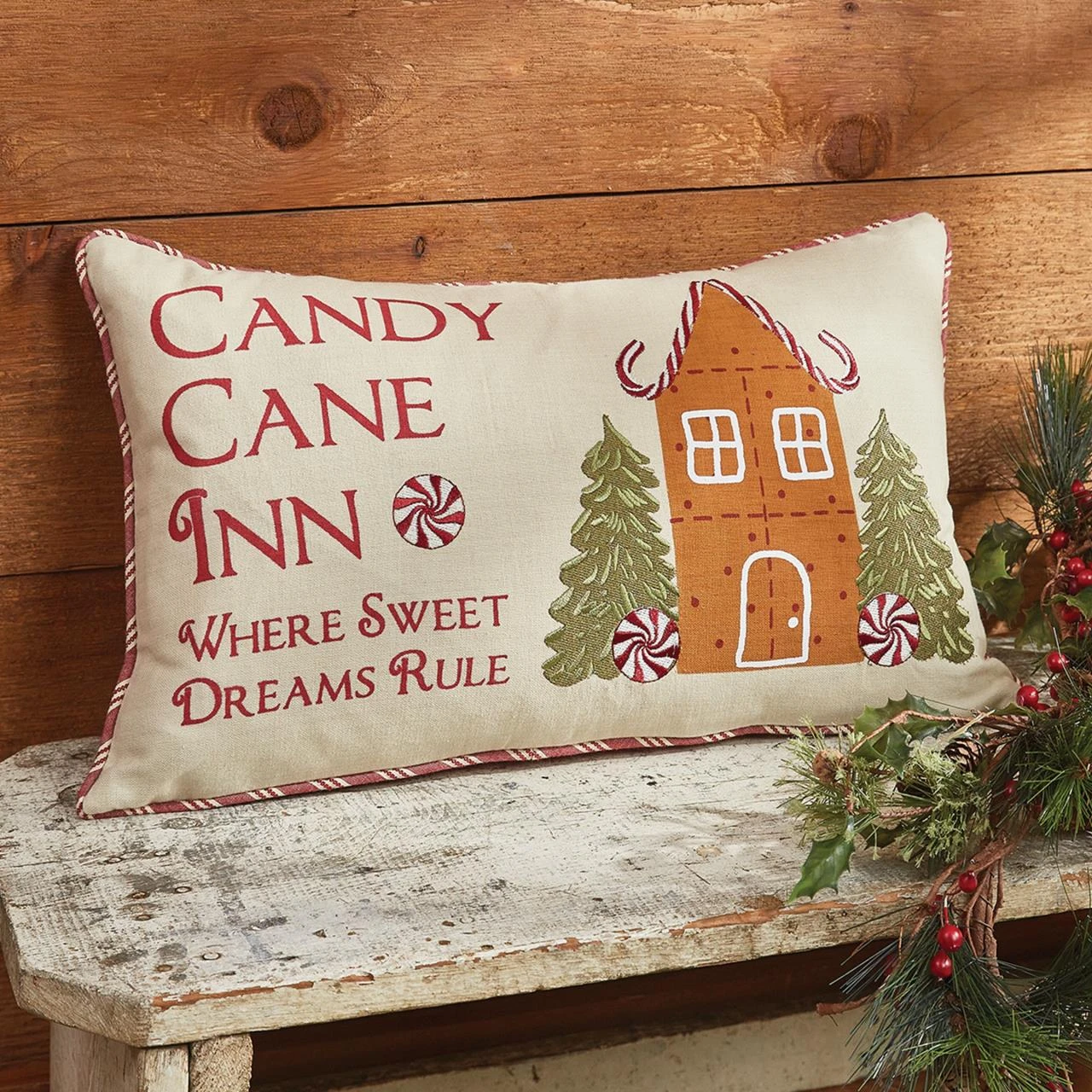 Christmas Memories Candy Cane Inn Pillow Set - 12x20 2 Christmas Memories Candy Cane Inn Pillow Set - 12x20 - Image 2