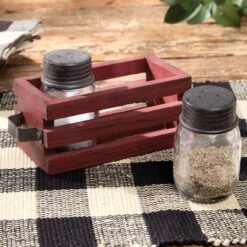 Alternative view of Cozy Farmhouse Salt & Pepper Set With Caddy