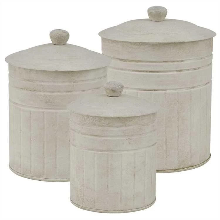 Crimped Canisters - Set Of 3 1 Crimped Canisters - Set Of 3