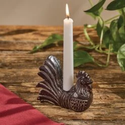 Alternative view of Fancy Chickens Candle Holder - Taper 3.5"