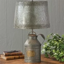 Farmhouse Milk Can Lamp With Tin Shade