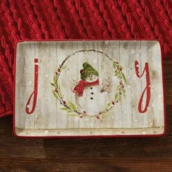 Alternative view of Farmhouse Snowman Platter