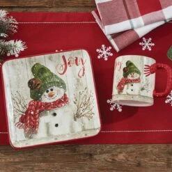 Alternative view of Farmhouse Snowman Salad Plates - Set Of 2