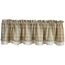 Alternative view of Farmstead Plaid Lined Layered Valance - 72x16