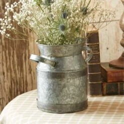 Alternative view of Galvanized Milk Can Utensil Crock