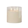 Glass Timer Candle - 6" 3-Wick Pillar 3D Flame