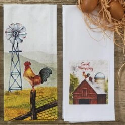 Good Morning Printed Dishtowels - Set Of 2 -Country Home Decor Store Good Morning Printed Dishtowels Set of 2 762242042803 image2 54714.1667568422