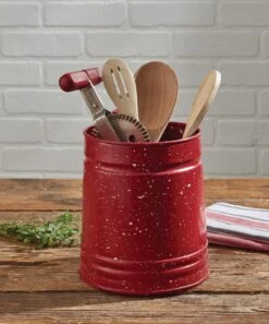 Alternative view of Granite Enamel Red - Utensil Crock