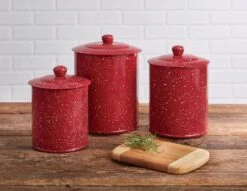 Alternative view of Granite Enamelware Red - Canister Set