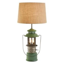 Green Camp Lantern Lamp With Shade
