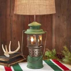 Alternative view of Green Camp Lantern Lamp With Shade