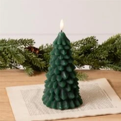 Alternative view of Green Christmas Tree LED Candle - 4.5x9