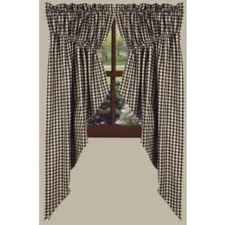 Heritage House Check Black Prairie Gathered Curtains - 72x63 6 Heritage House Check Black Prairie Gathered Curtains - 72x63 -Country Home Decor Store Heritage House Check Black Prairie Gathered Curtains 72x63 643934368299 image3 79200.1689044470