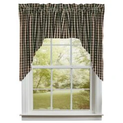 Heritage House Check Black Swags - Farmhouse 72x36