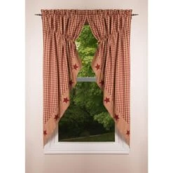 Heritage House Check Red Star Prairie Gathered Curtains - 72x63 6 Heritage House Check Red Star Prairie Gathered Curtains - 72x63 -Country Home Decor Store Heritage House Check Red Star Prairie Gathered Curtains 72x63 648558010968 image3 71190.1681481710