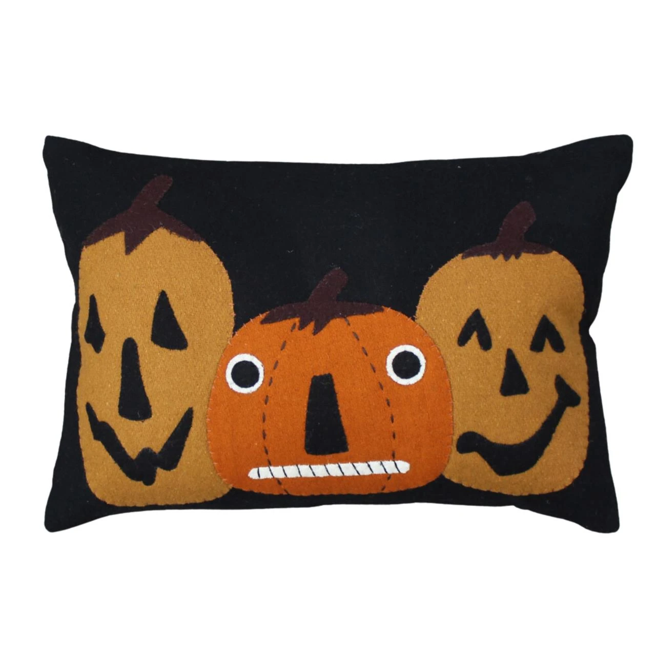 Jack -o-Lantern Felt Pillow - Black 14x20 1 Jack -o-Lantern Felt Pillow - Black 14x20