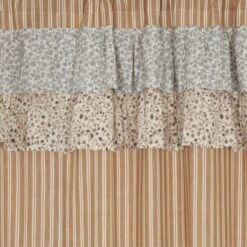 Kaila Ticking Gold Ruffled Panels - 80x84 -Country Home Decor Store Kaila Ticking Gold Ruffled Panels 80x84 810055894741 image4 09666.1678266390