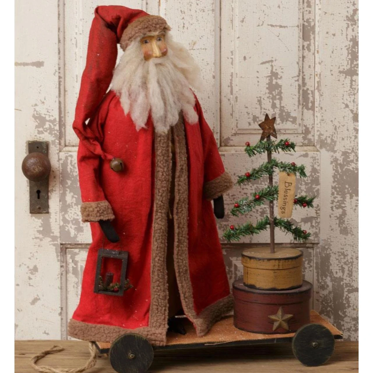 Primitive Santa With Sled Nesting Boxes 1 Primitive Santa With Sled Nesting Boxes