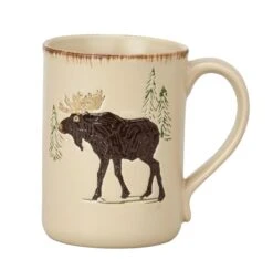 Rustic Retreat Moose Mugs - Set Of 4