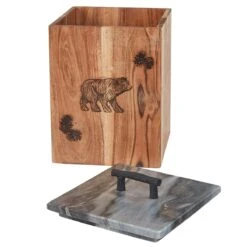 Rustic Wood Canister - Large -Country Home Decor Store Rustic Wood Canister Large 762242035447 image4 40087.1667560506