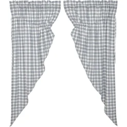 Alternative view of Sawyer Mill Blue Plaid Prairie Gathered Curtains - 72x63
